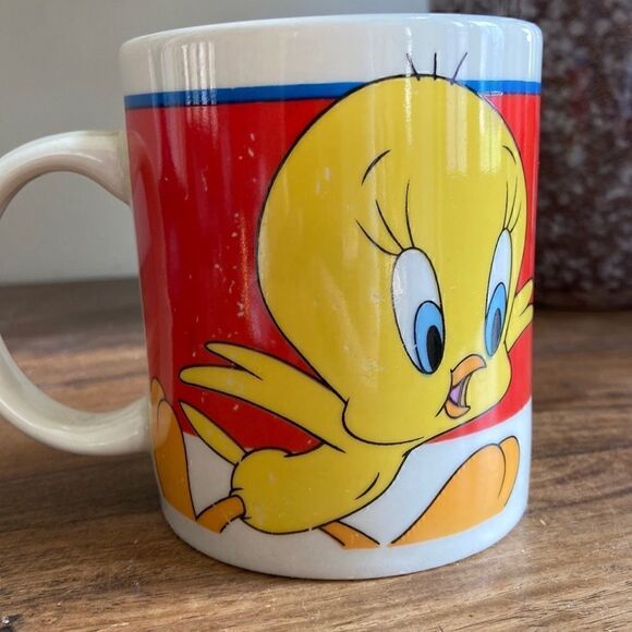 Set of 2 Vintage 1999 Tweety Bird Mugs - Picture 6 of 12